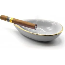 adorini Ceramic Cigar Ashtray Leaf White