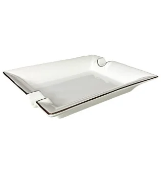 Cigar Ashtray, valkoinen/hopea, kvadraattinen