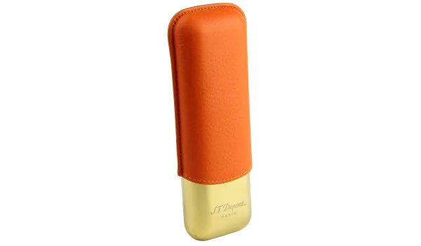 S.T. Dupont Cigar Case for 2 Cigars Orange/Golden, 183256