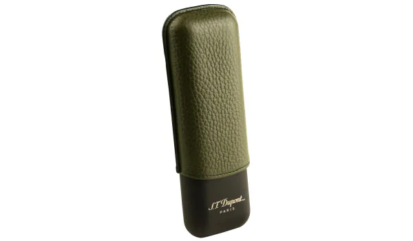 S.T. Dupont Cigar Case for 2 Cigars Kaki Matte Black, 183249