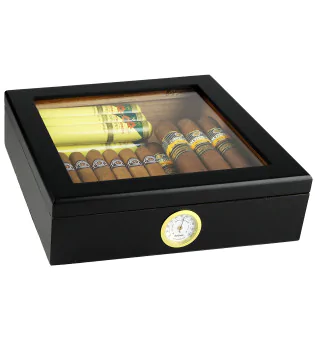 BigSmoke Humidor musta lasikannella varustettuna kuva 9