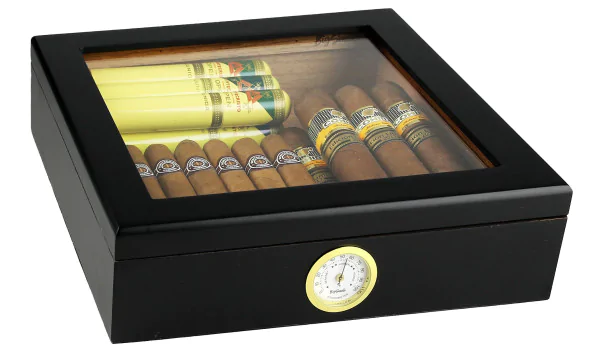 BigSmoke Humidor musta lasikannella varustettuna kuva 9