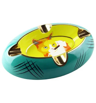 Siglo Ashtray Cat, keltainen/vihreä