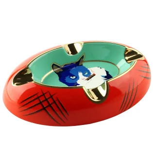 Siglo Ashtray Cat sininen/punainen