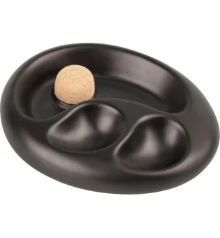 Piipputuhkakuppi keraaminen soikea mattamusta 2 telinettä