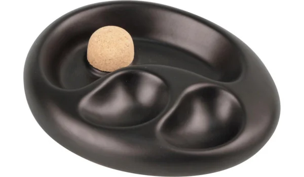 Piipputuhkakuppi keraaminen soikea mattamusta 2 telinettä