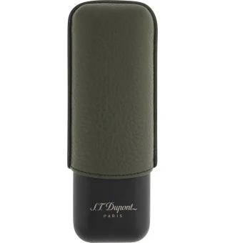 S.T. Dupont Cigar Case for 2 Cigars Kaki Matte Black, 183249