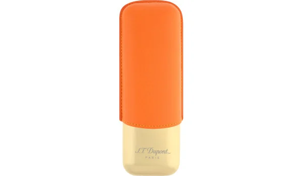S.T. Dupont Cigar Case for 2 Cigars Orange/Golden, 183256
