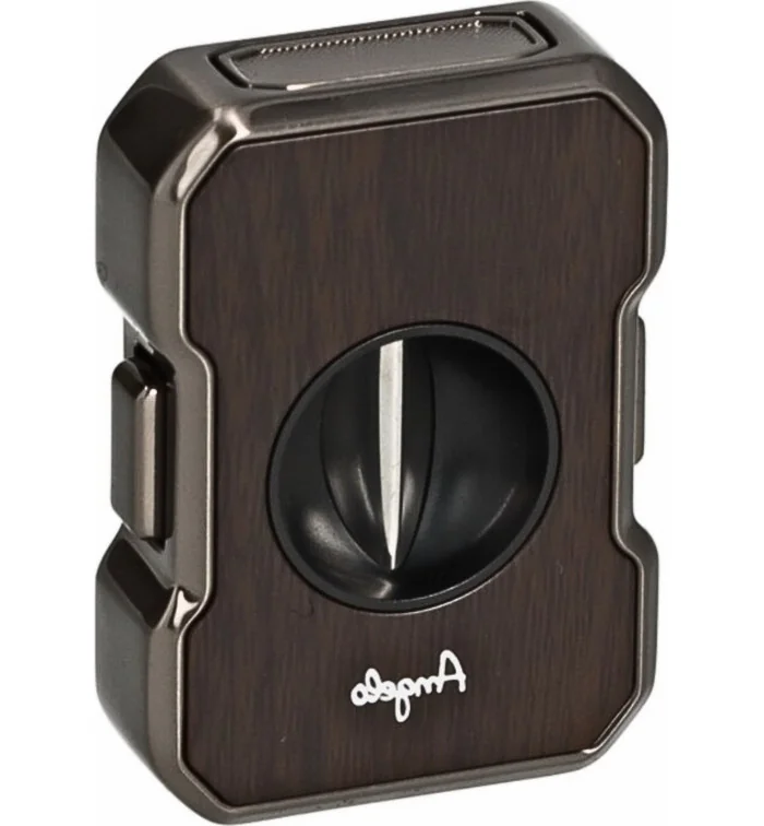 Angelo sikarileikkuri V-Cut antrasiitti puukuviolla