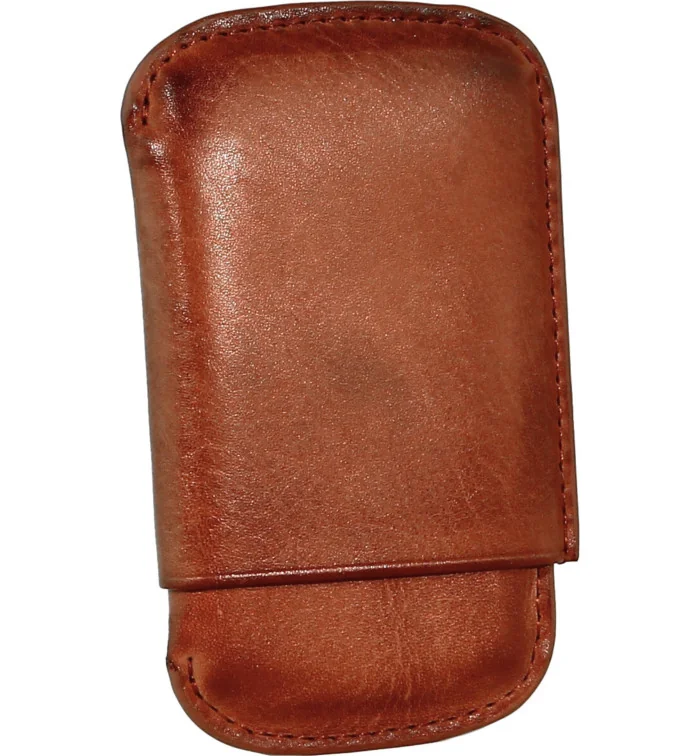 Angelo sikarillo-/sikarikotelo 4 nahka konjakki