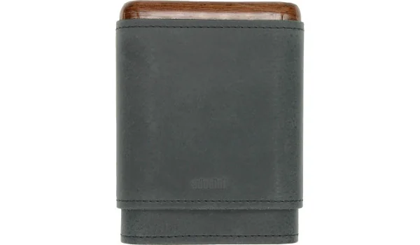 adorini säädettävä sikarikotelo aitoa nahkaa 3/5, musta