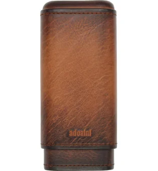 adorini-kotelo aidosta vintage-nahasta 2-3 sikarille ruskeana