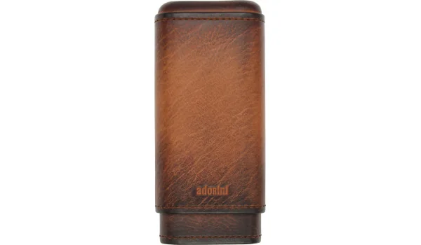 adorini-kotelo aidosta vintage-nahasta 2-3 sikarille ruskeana