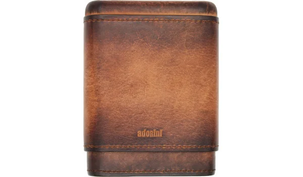 adorini-kotelo aidosta vintage-nahasta 3-5 sikarille ruskeana