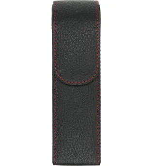 adorini tasku nahkainen sikarikotelo 2 sikaria musta ja punainen lanka pussila leikkurille tai sytyttimelle