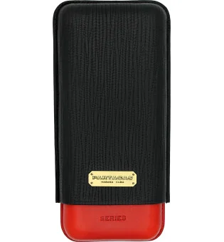 Partagas Triple Cigar Leather Case Black Red