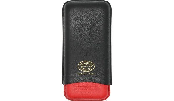 Partagas Series -nahkakotelo, musta ja punainen, kultaisella logolla