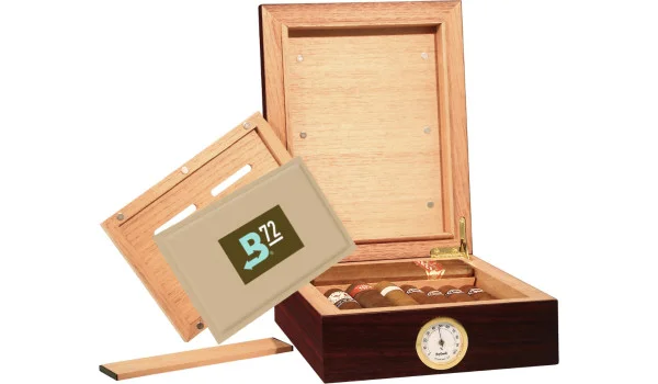 BigSmoke Humidor Mini Brown sisältää Boveda-pakkauksen 72%